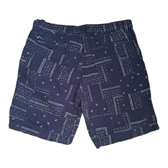 Tommy Hilfiger Men's Patchwork Casual Printed Shorts Blue Sz 36 - Picture 1 of 7